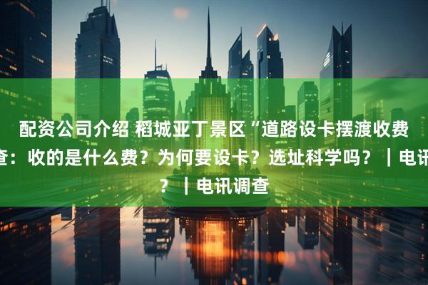 配资公司介绍 稻城亚丁景区“道路设卡摆渡收费”调查:收的是什么费?为何要设卡?选址科学吗?|电讯调查